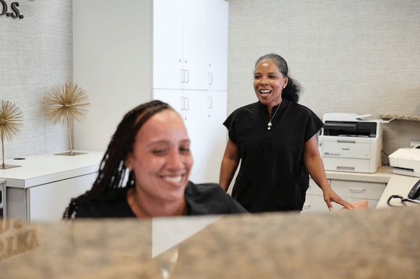 dental marketing two women laughing